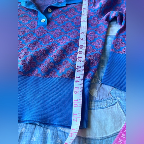 Kate Spade Women’s Blue and Pink Floral Preppy Collared Button Patterned Top - Picture 8 of 12